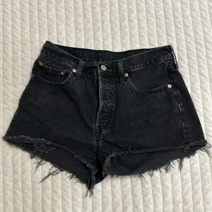 Levi’s 501 High Waist cut off Jean shorts 28 black